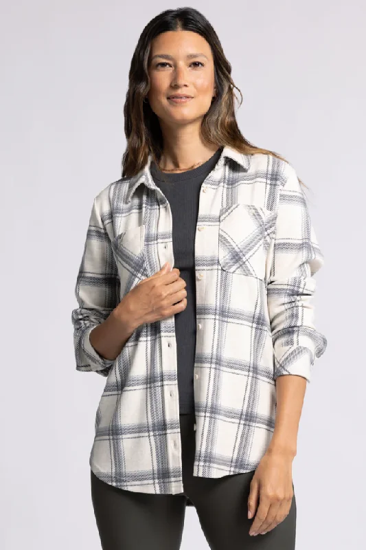 Lewis Plaid Shirt Jacket in Black Gray