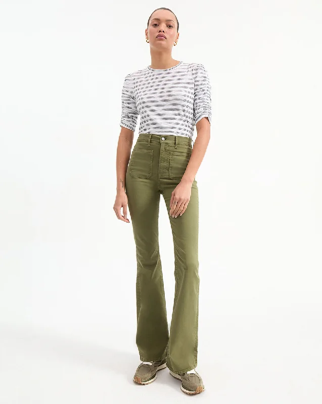 Beverly High Rise Skinny Flare Twill Pant