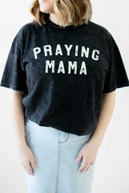 Praying Mama Graphic Tee in Mineral Black