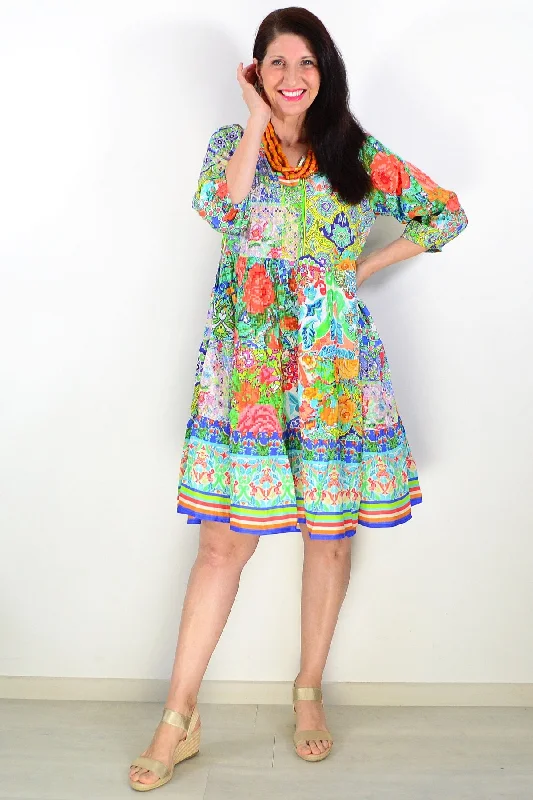 Tara 3/4 Sleeve Layered Tunic Dress