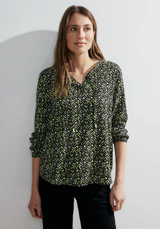 Cecil Minimal Geo Print Top, Dynamic Khaki