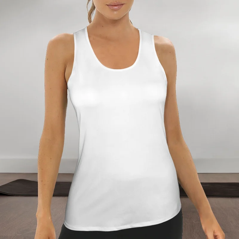 White Sleeveless Cross Backless Sports Top