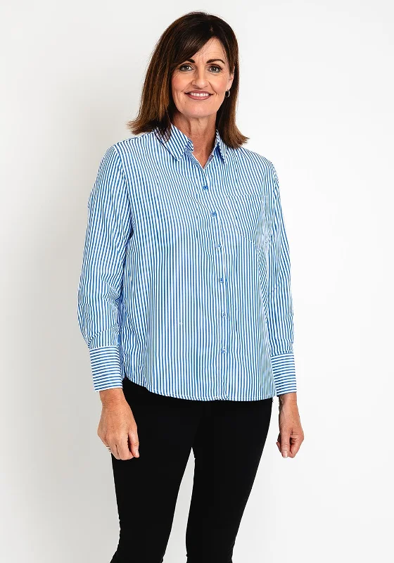 Kate & Pippa Oxford Striped Shirt, Navy