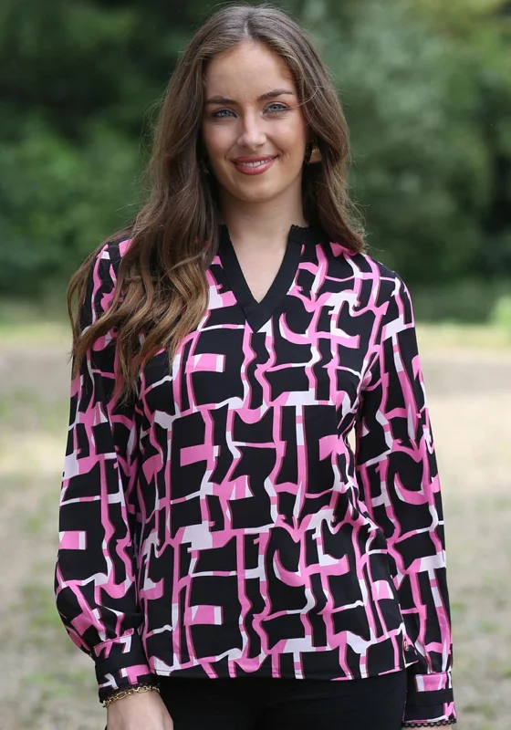 Rant & Rave Bethel Geometric Print Top, Pink