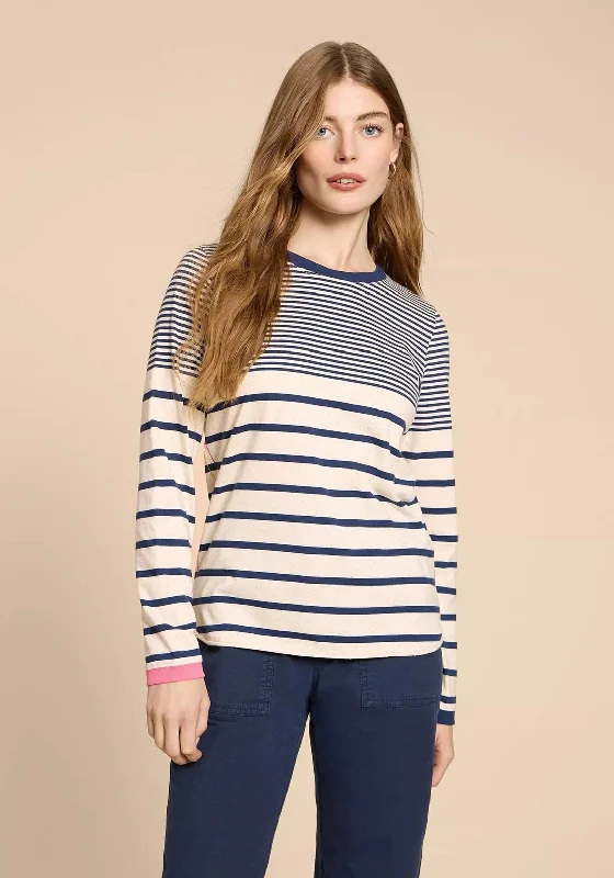 White Stuff Clara Striped T-Shirt, Ivory Multi