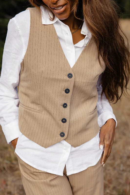 Corporate Girl Pinstripe Vest