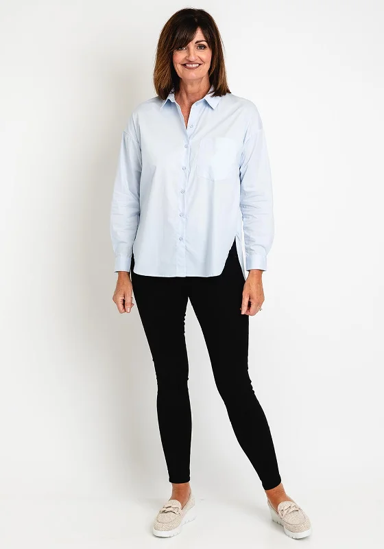 Oui Classic Long Shirt, Light Blue