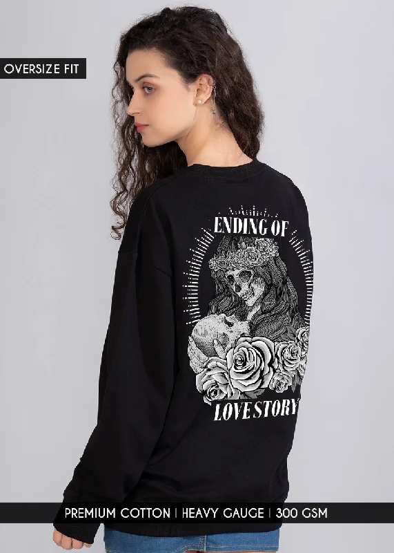 Ending Of Love Printed Oversized Sweatshirts Womens |Pronk