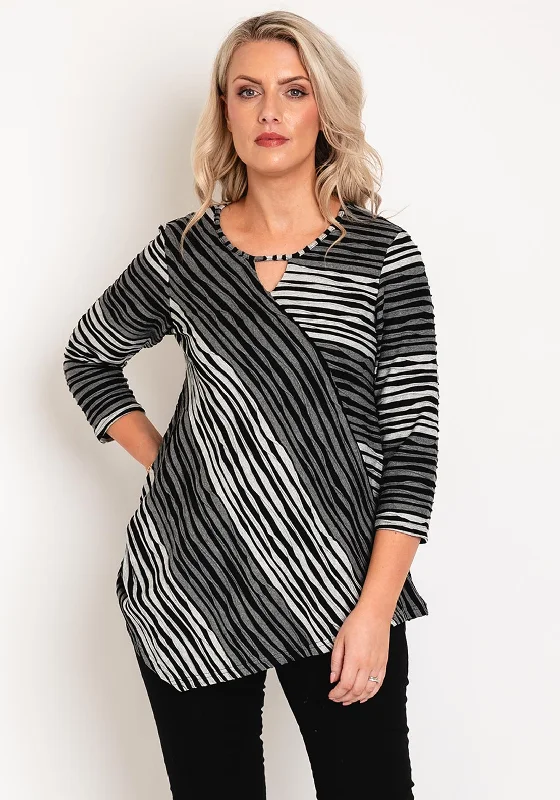 Pont Neuf Magrethe Jacquard Stripe Top, Black