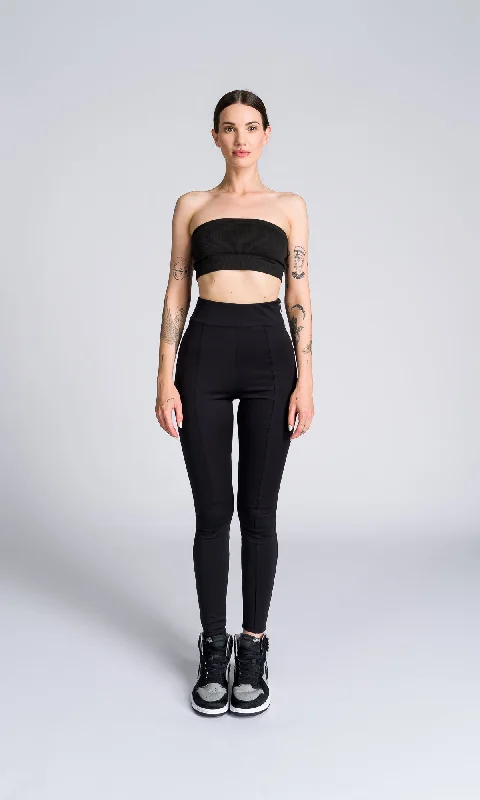 High-waist Leggings with Side Zipper