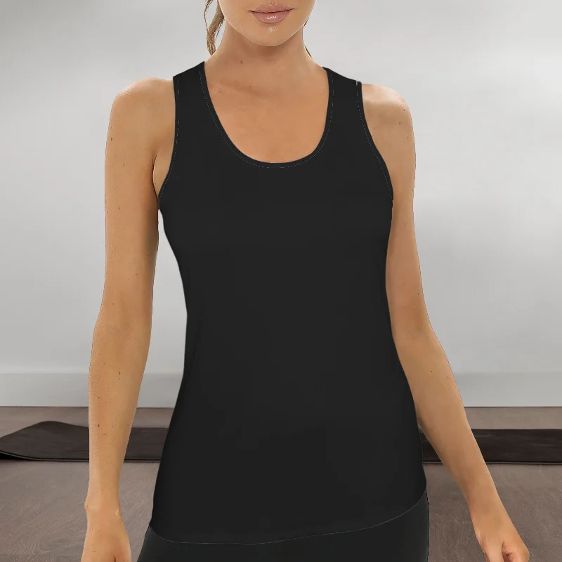 Black Sleeveless Cross Backless Sports Top