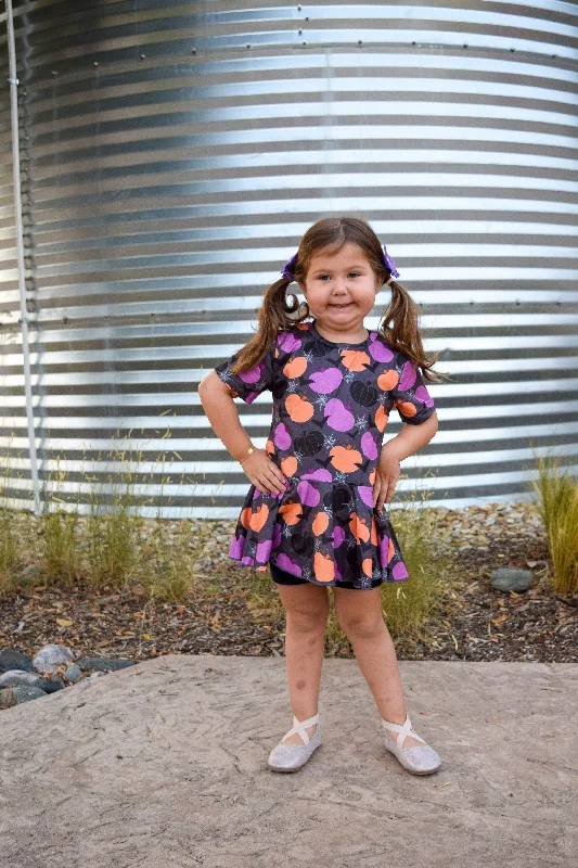 PURPLE PUMPKIN & BATS PEPLUM TOP