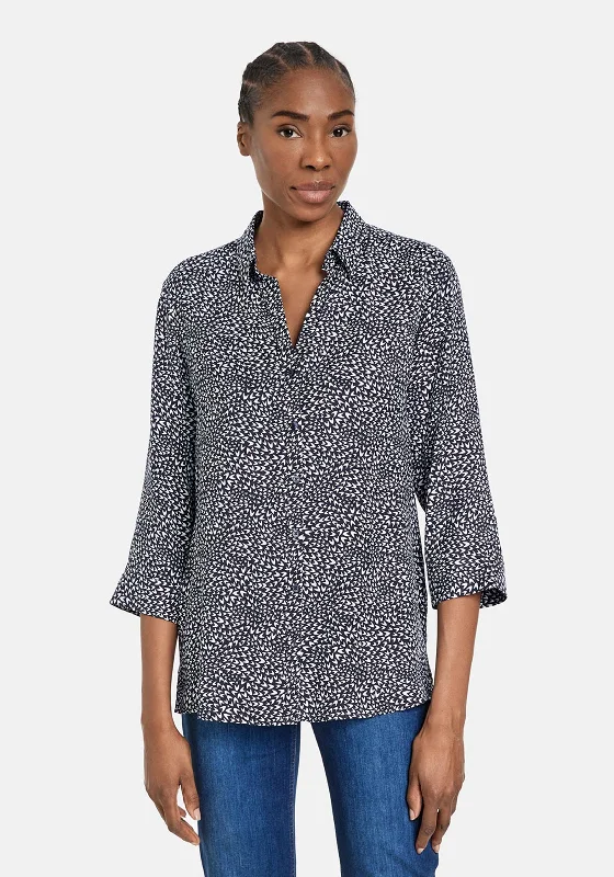 Gerry Weber Lightweight Minimal Print Blouse, Navy