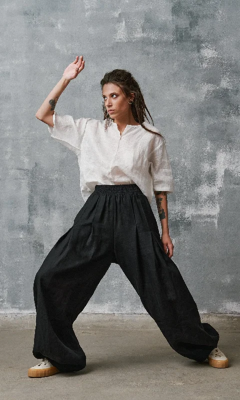 Linen Tuck Pants