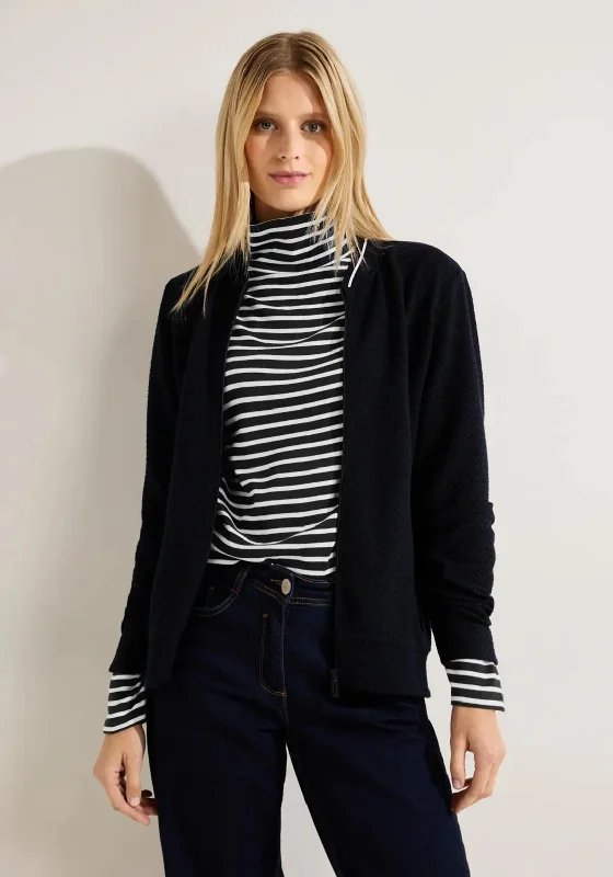 Cecil Stripe Turtleneck Top, Black