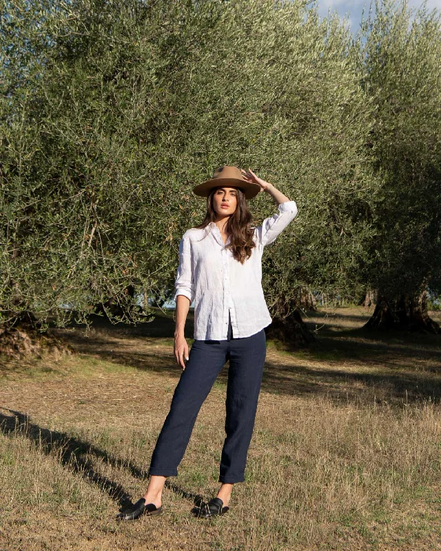 Tailored Straight Linen Pants ANNA