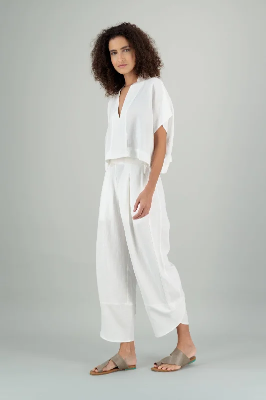 Ivy Kimono Linen Top Off White