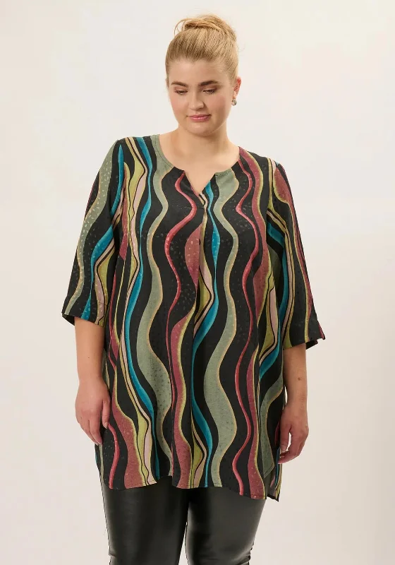 Pont Neuf Brielle Wavy Pattern Tunic Top, Multi