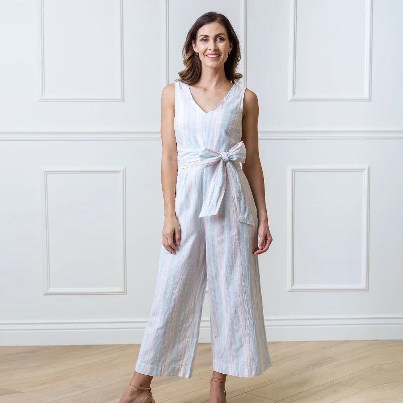 Tie-Waist Wide Leg Jumpsuit