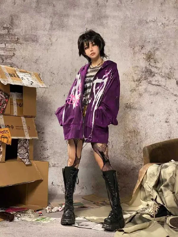 Purple Punk Hoodie [S0000009762]