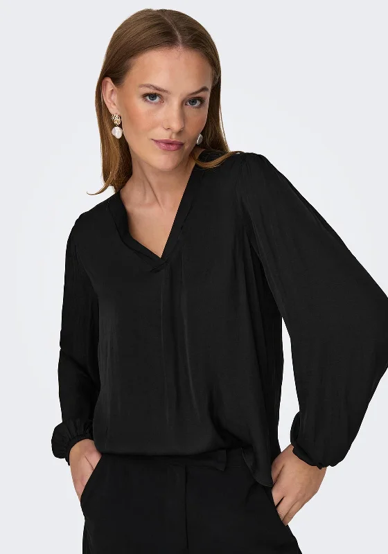 JDY Appa V-Neck Blouse, Black