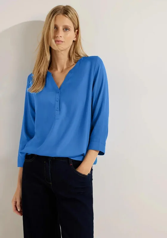 Cecil Notched Neckline Blouse, Dynamic Blue