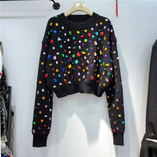 Bejewelled Crop Jumper