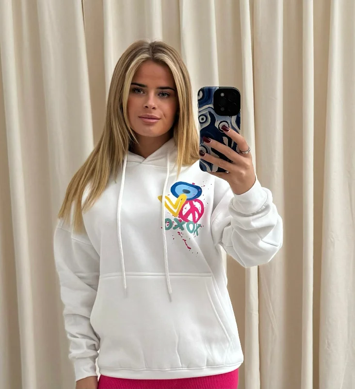 XOXO Graffiti Hoodie White