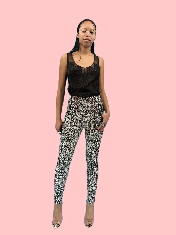 Metallic Jacquard Pants