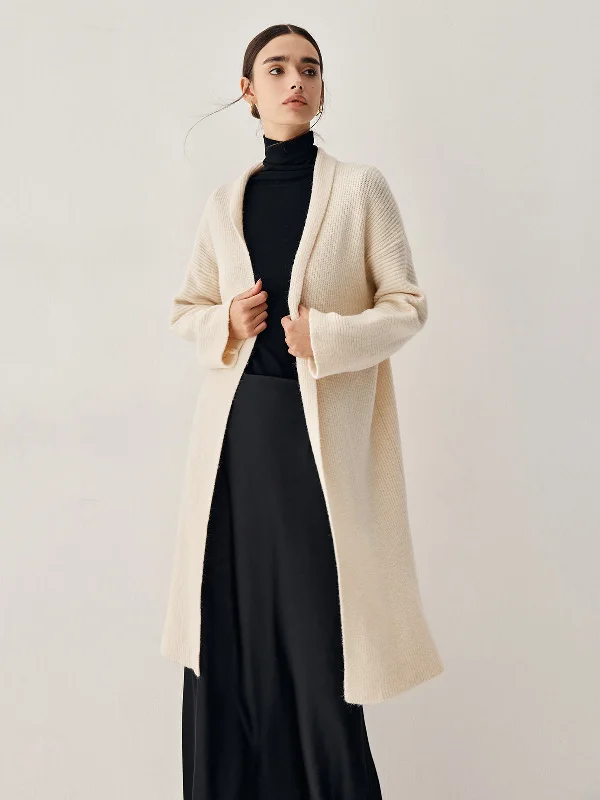 Plain Knit Graceful Long Cardigan