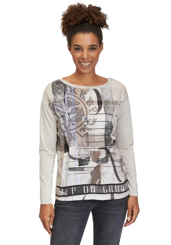 Betty Barclay Graphic Print Top, Beige