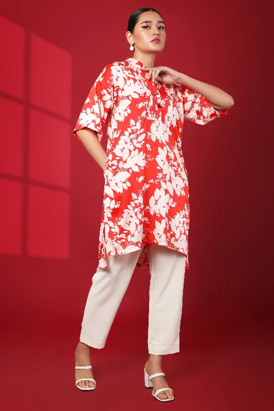 Stella Printed Kurta With Neck Detailing