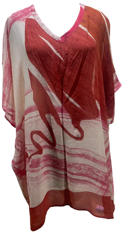 PRG5441 Sheer Avatar Pure Silk Short Kaftan Tunic