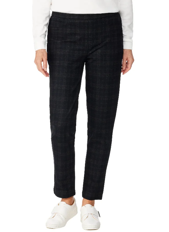 CADIA PRINTED CHECK PANT - BLACK