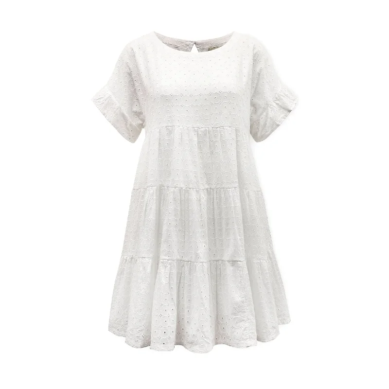 Organic Tiered Eyelet Dress