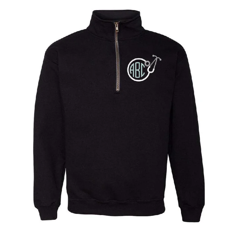 Monogrammed Stethoscope Quarter Zip Sweatshirt