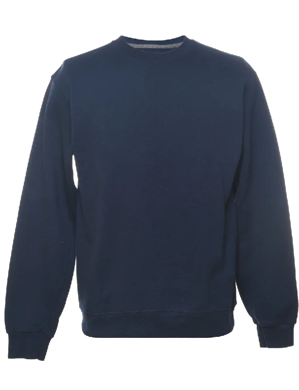 Navy Plain Sweatshirt - M