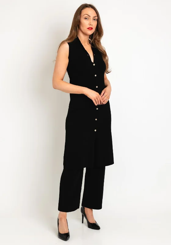 Serafina Collection Waistcoat and Trouser Set, Black