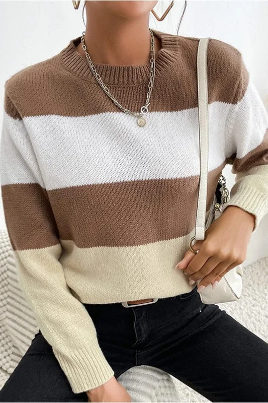 COLOR BLOCK DAILY SWEATER TOP