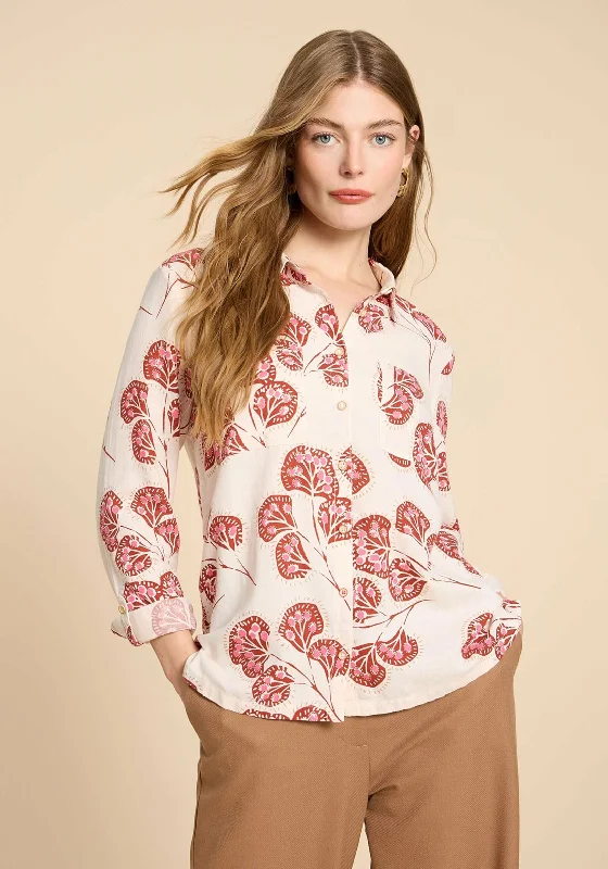 White Stuff Sophie Cotton Print Shirt, Ivory