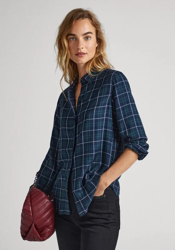 Pepe Jeans Ilaria Tartan Checked Shirt, Navy