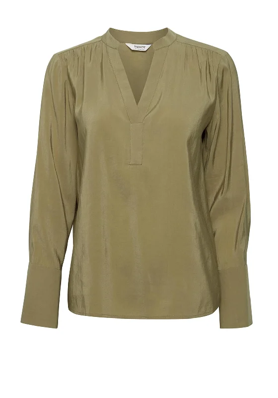 B.Young Illian V- Split Neckline Top, Aloe