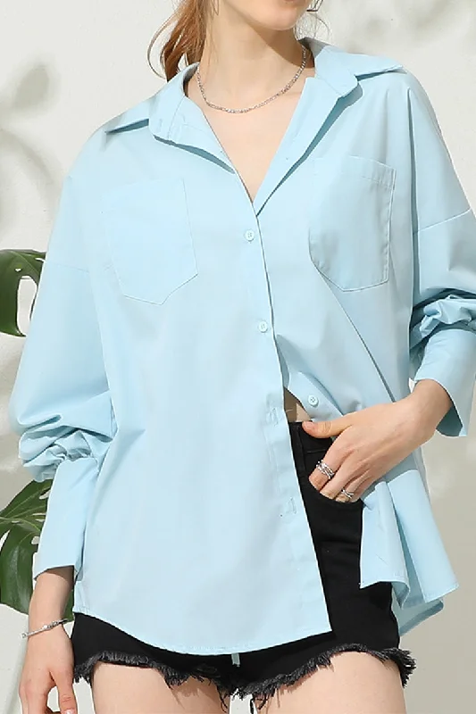 DROP SHOULDER LANTERN LONG SLEEVED SHIRT