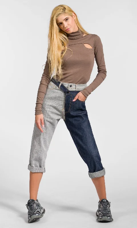 Detachable Two-Tone Jeans