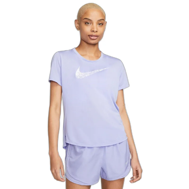 Nike Womens Running Swoosh Dri-Fit Short Sleeve Tee Purple