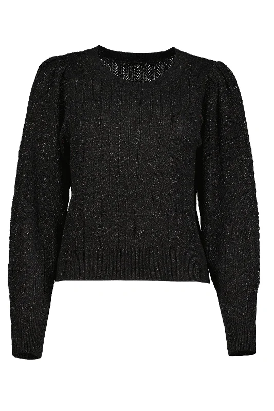 Sienna Puff Sleeve Metallic Sweater