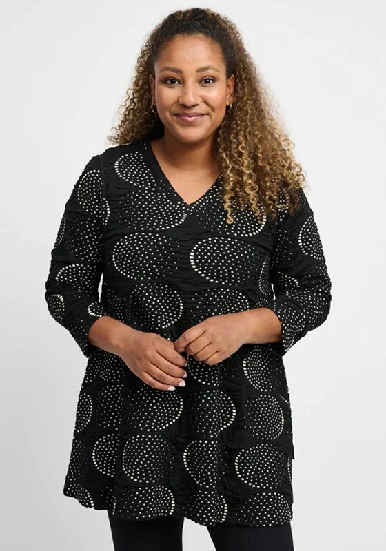 Pont Neuf Melina Abstract Print Tunic Top, Black