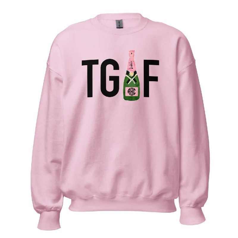 Monogrammed 'TGIF' Crewneck Sweatshirt