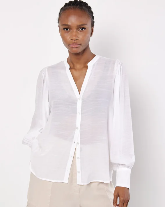 Grandad Slub Blouse