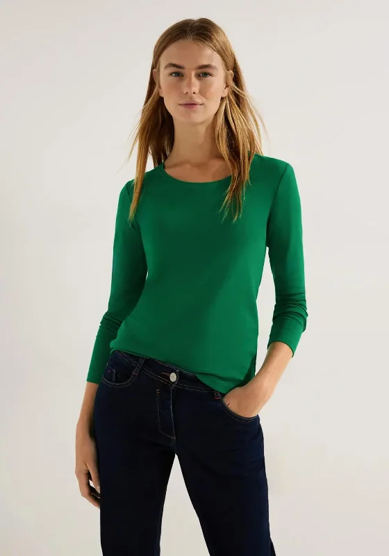 Cecil Basic Long Sleeve T-Shirt, Easy Green